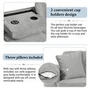 Modern Sectional Sofa With Storage Ottoman, L - Shape Couch With 2 Pillows And Cup Holders by Unique Piece Furniture