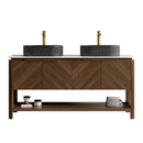 Indigo 60" Bathroom Vanity with Sintered Stone Countertop and Vessel Sink by HouseOfZazla