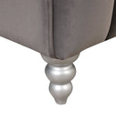 89" Modern Sofa Dutch Fluff Upholstered sofa with solid wood legs, buttoned tufted backrest,gray