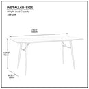 63" Dining Table Small Space Kitchen Table Porcelain Desk Top White