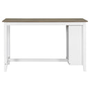 5-Piece Multi-Functional Rubber Wood Counter Height Dining Set with Padded Chairs and Integrated 9 Bar Wine Compartment, Wineglass Holders for Dining Room (Brown + White Wash)