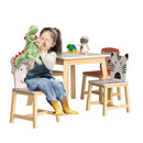 Kids Table and Chair Set, 5-Piece with Animal Designs