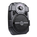 KOCASO Wireless Speaker Portable PA Karaoke System with 8" Subwoofer Sound System Wired Microphone w/ DJ Lights FM Remote Control