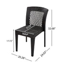 7 Piece Outdoor Dining Set with Table and 6 Chairs - Brown Multi