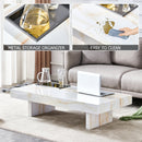 A modern and practical coffee table with imitation marble patterns, made of MDF material. The fusion of elegance and natural fashion 47.2"x 23.6"x 12 "