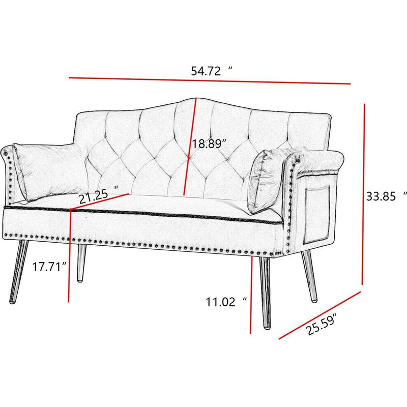CREAM WHITE 2 SEATER SOFA