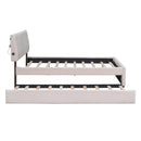 Teddy Fleece Full Size Upholstered Platform Bed with Twin Trundle by HouseOfZazla