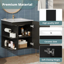 Modern Wall Mounted Bathroom Cabinet With Side Shelf And Ceramic Sink by Unique Piece Furniture