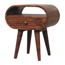 Circular Bedside Table With Open Slot - Caramel by Unique Piece Furniture
