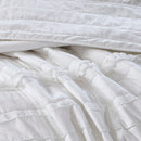 4 Piece Reversible Ruffle Quilt Set with Throw Pillow White King/Cal King