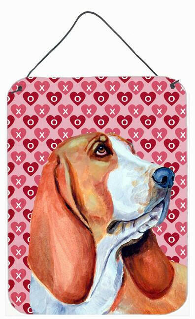 Basset Hound Hearts Love and Valentine's Day Wall or Door Hanging Prints