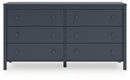 Simmenfort - Six Drawer Dresser - Navy Blue