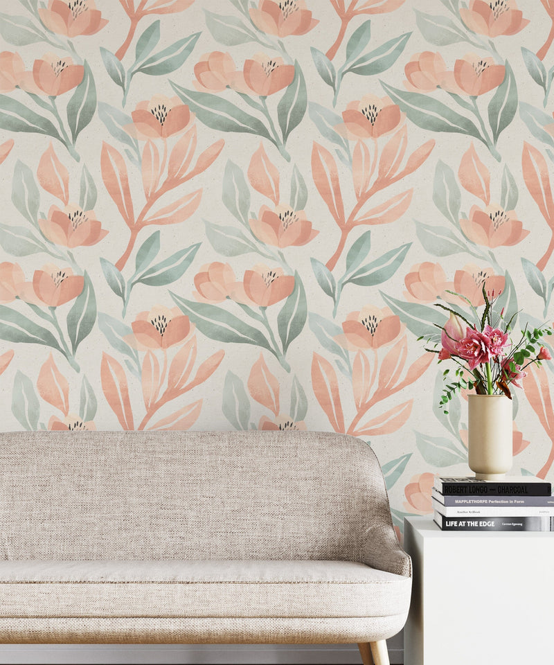 Orange Blossom Wallpaper Peel and Stick