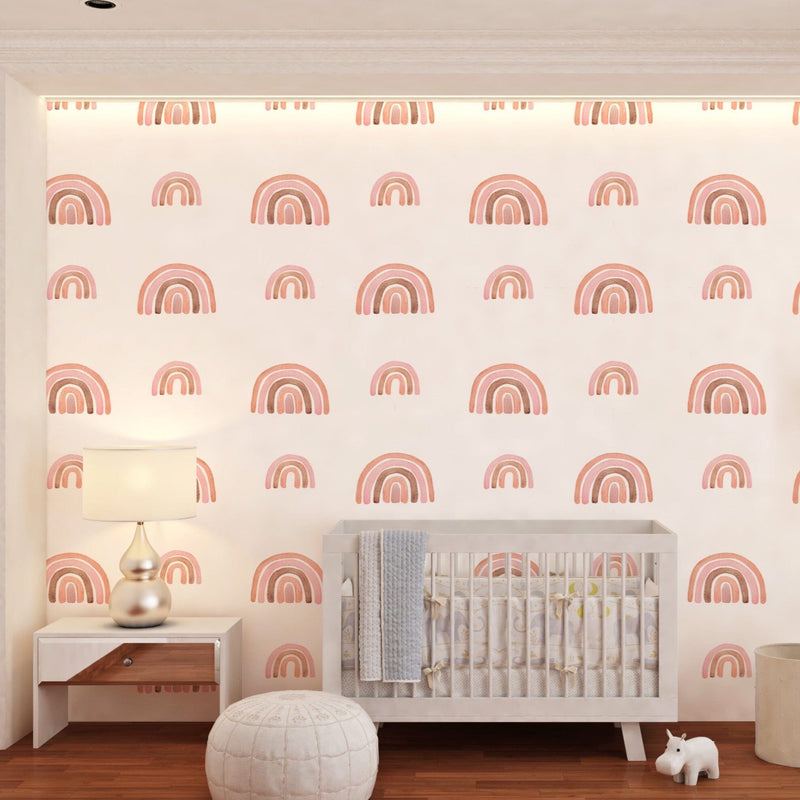 Rainbow Peel and Stick Wallpaper | Nursery Wallpaper