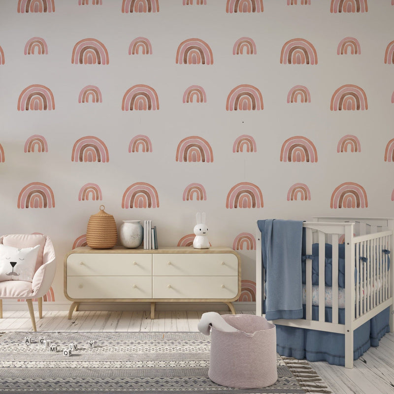 Rainbow Peel and Stick Wallpaper | Nursery Wallpaper