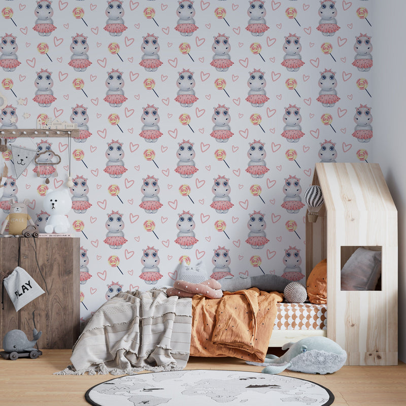 Hippo Wallpaper Nursery Decor