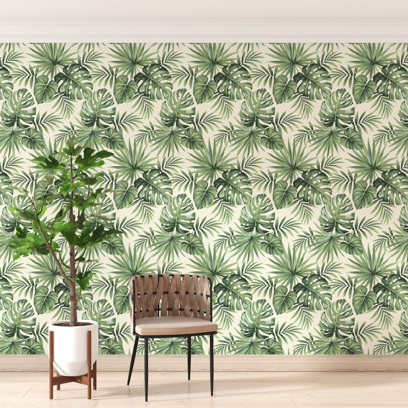 Green Leaf Wallpaper Peel and Stick