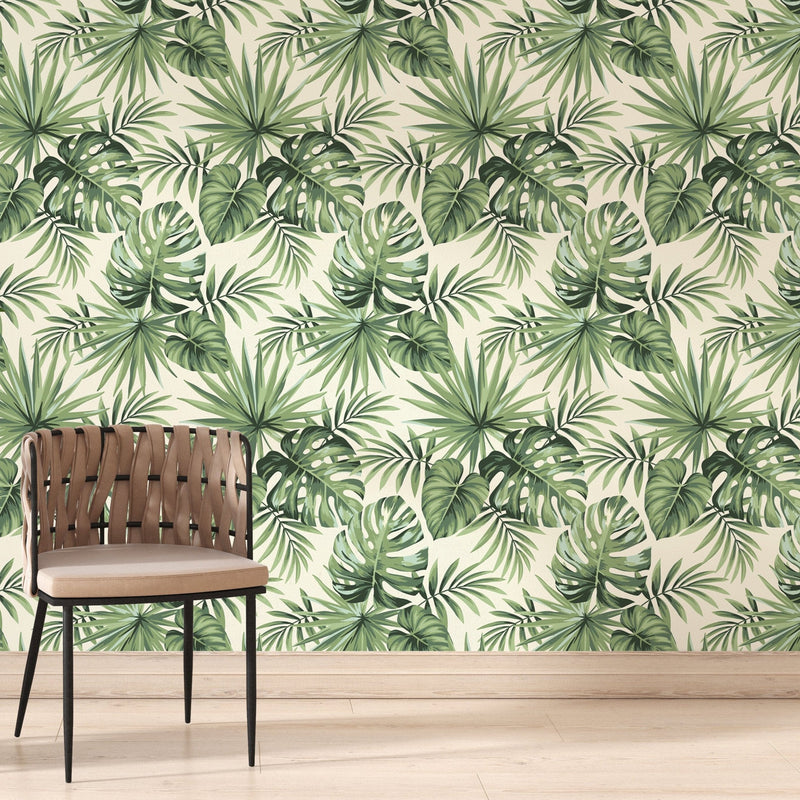 Green Leaf Tropical Wallpaper Peel and Stick