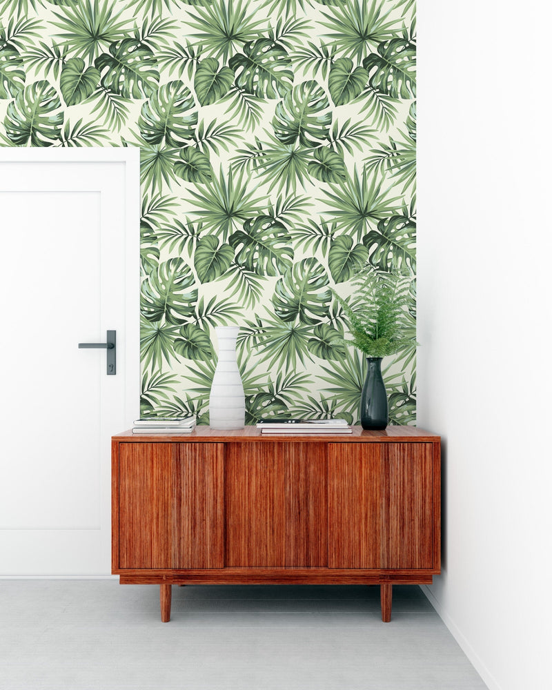 Green Leaf Tropical Wallpaper Peel and Stick