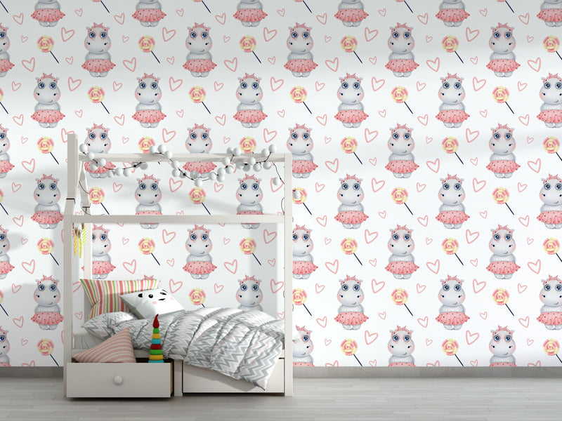 Hippo Wallpaper Nursery Decor