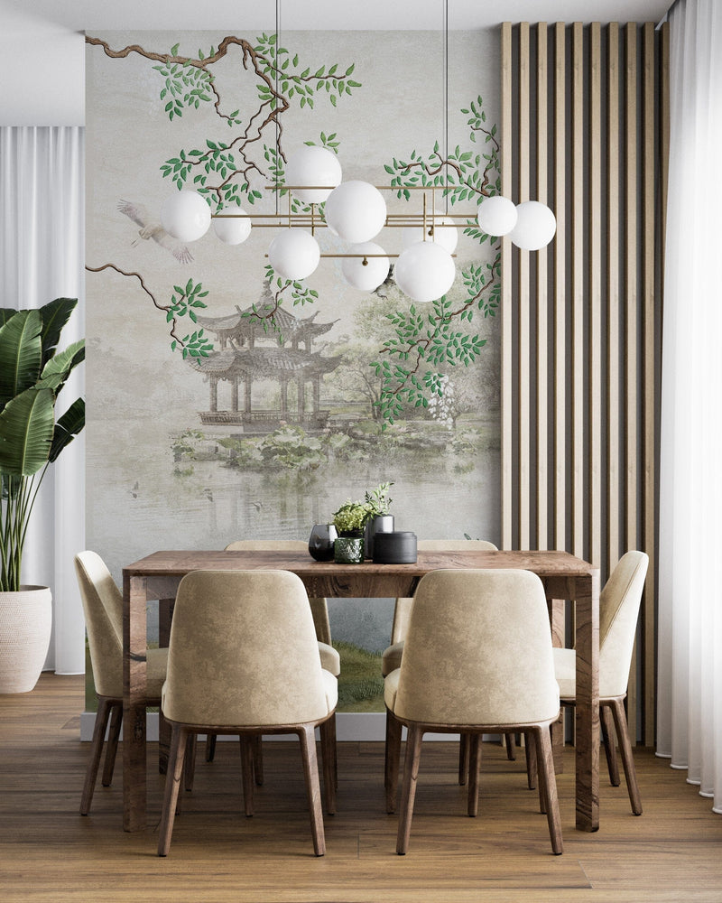 Japanese Sakura Chinoiserie Wallpaper