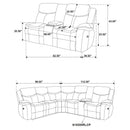 Salerno - Upholstered Power Reclining Sectional Sofa - Dark Gray by HouseOfZazla