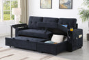 Ashlyn II - 84"W Woven Fabric Reversible Sleeper Sectional Sofa with Storage Chaise by HouseOfZazla