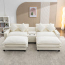 Sectional Sofa Upholstered Sofa With Two Removable Ottoman, Two USB Ports, Two Cup Holders And Large Storage Box For Living Room by HouseOfZazla