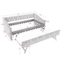 Upholstered Daybed With USB Charging & Pull Out Bed by HouseOfZazla