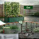 4x2x1FT Galvanized Raised Garden Bed with Arch Trellis