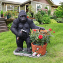 Outdoor Garden Sculpture Chimpanzee Flower Pot Planter by HouseOfZazla
