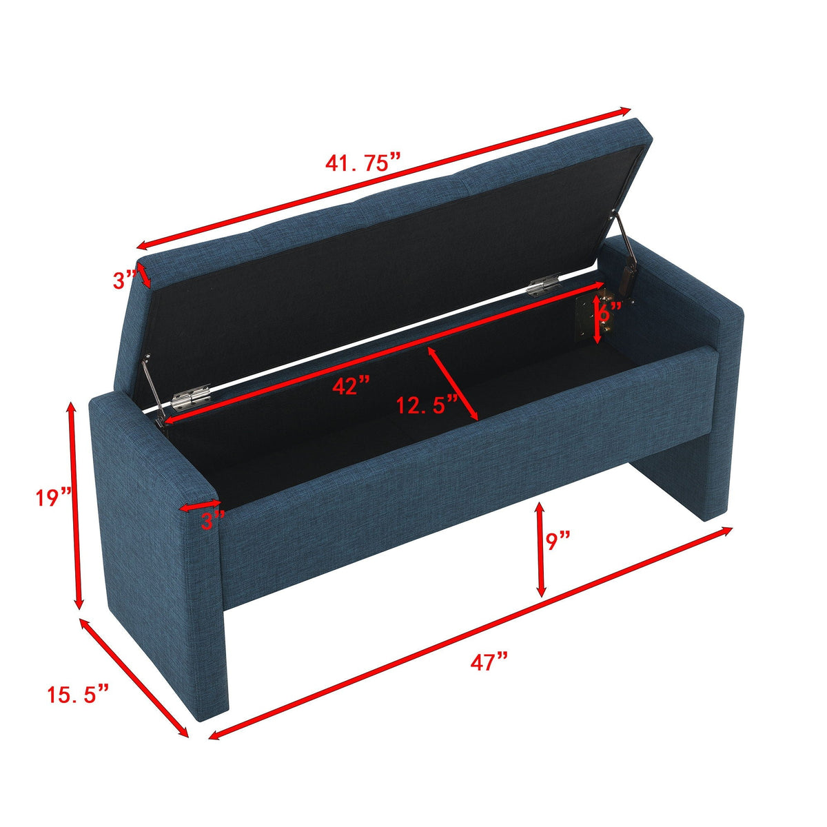 Modern Upholstered Large Bed End Bench With Storage, photo 18 of 20