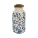 D5.7x12.5' Blue and White Ceramic Accent Vase with Traditional Floral Motifs by HouseOfZazla