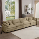 Modern Upholstered 4 Seater Fabric Sofa With Arm And Throw Pillows by HouseOfZazla