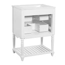 Wave Design Bathroom Vanity With Sink, 2 Drawers And Open Shelf by HouseOfZazla