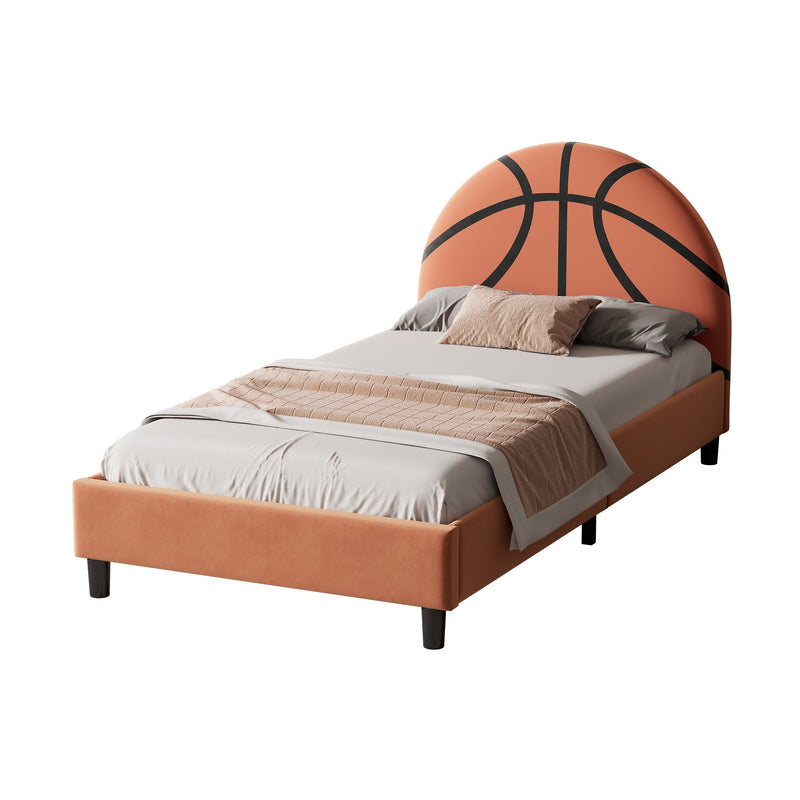 Walker Edison | Basketball Upholstered Twin Platform Bed