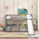 Low Bunk Bed With Slide, Fence And Ladder by Unique Piece Furniture