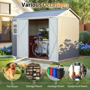 8'x6' Large Steel Storage Shed with Window, Lockable Doors & Sloped Roof, Heavy Duty Outdoor Tool Shed for Garden, Patio, Backyard, Lawn - Dark Gray by Montret