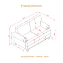 59.5" Modern Classic Design Loveseat Leather Couch
