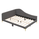 Upholstered Daybed With Headboard And Armrest, Support Legs by HouseOfZazla