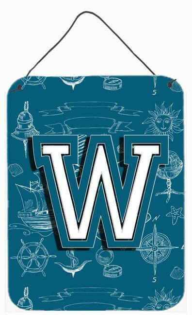 Letter W Sea Doodles Initial Alphabet Wall or Door Hanging Prints CJ2014-WDS1216