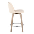 Toriano - Modern Design Fixed Height Counter Stool With Swivel With Round Footrest (Set of 2) by HouseOfZazla