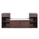 Entryway Storage Bench With Cushion, Drawers & Open Shelves by HouseOfZazla