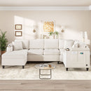 U Shaped Sectional Sofa, Corner Living Room Couch With Built In Cup Holders, Storage, USB Ports by HouseOfZazla