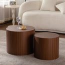 Nesting Coffee Table Set of 2 Round Wooden Tables by HouseOfZazla