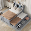 Platform Bed With Storage Headboard, USB, Trundle And 3 Drawers by HouseOfZazla
