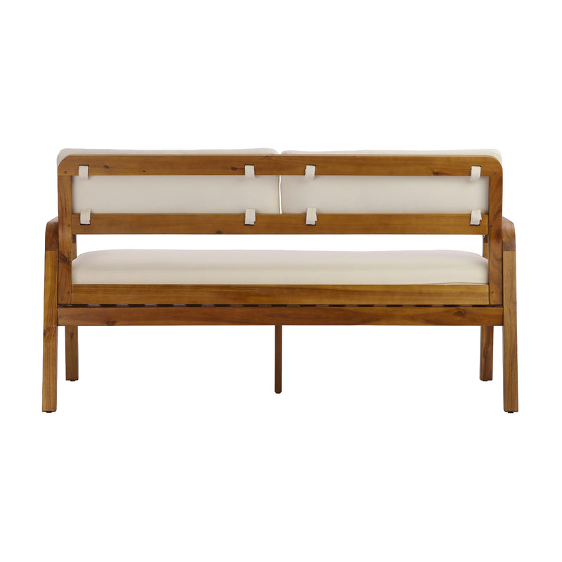 2 Pieces Outdoor Sofa Set with Cushions - Teak, photo 10 of 10