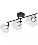 Catalina 23"W 3-Light LED Track Bar Light Fixture, Matte Black with Clear Glass Shades by LampsUSA