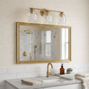 Luster - 3 Lights Vanity With Clear For Bathrooms Above Mirror Wall Lamp Satin - Clear / Gold by HouseOfZazla