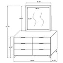 James - 6 Drawer Dresser With Mirror - White by HouseOfZazla